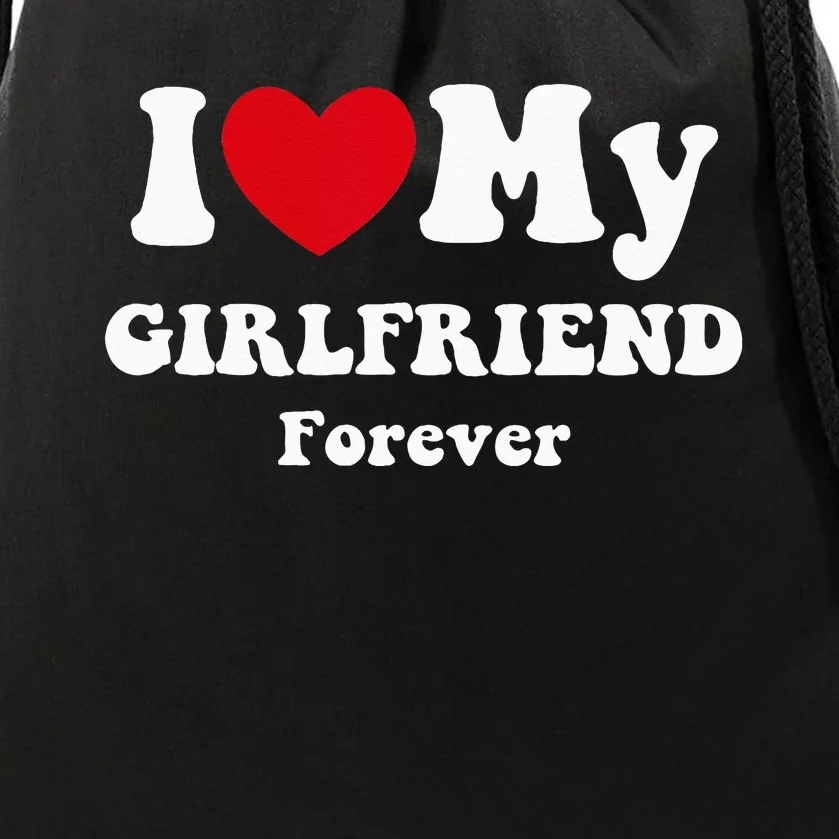 I Love My Girlfriend Drawstring Bag