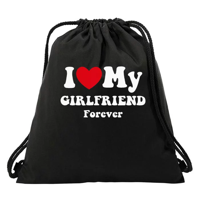 I Love My Girlfriend Drawstring Bag