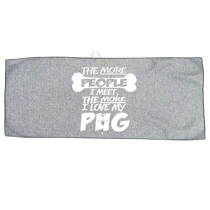 I Love My Pug Large Microfiber Waffle Golf Towel