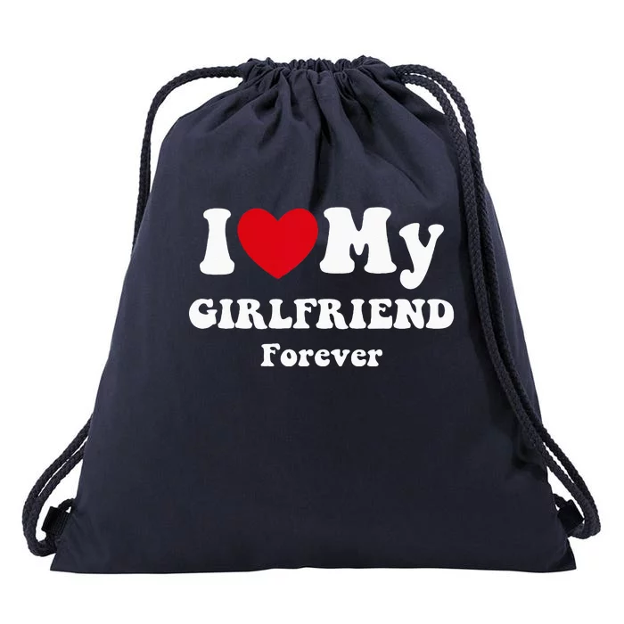 I Love My Girlfriend Drawstring Bag