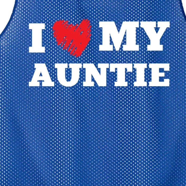 I Love My Auntie Favorite Family Member Valentines Aunt Meaningful Gift Mesh Reversible Basketball Jersey Tank