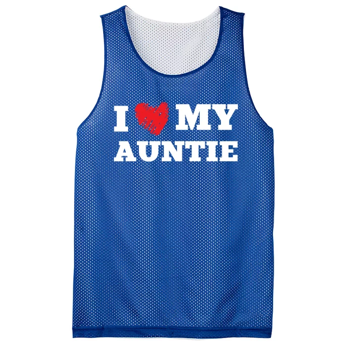 I Love My Auntie Favorite Family Member Valentines Aunt Meaningful Gift Mesh Reversible Basketball Jersey Tank