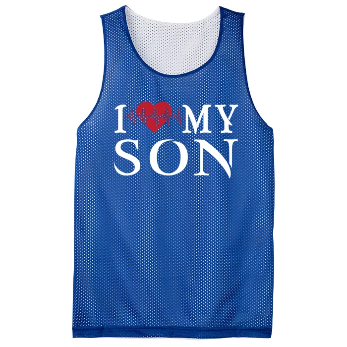 I Love My Son Is My Heartbeat For Valentines Day Christmas Cute Gift Mesh Reversible Basketball Jersey Tank