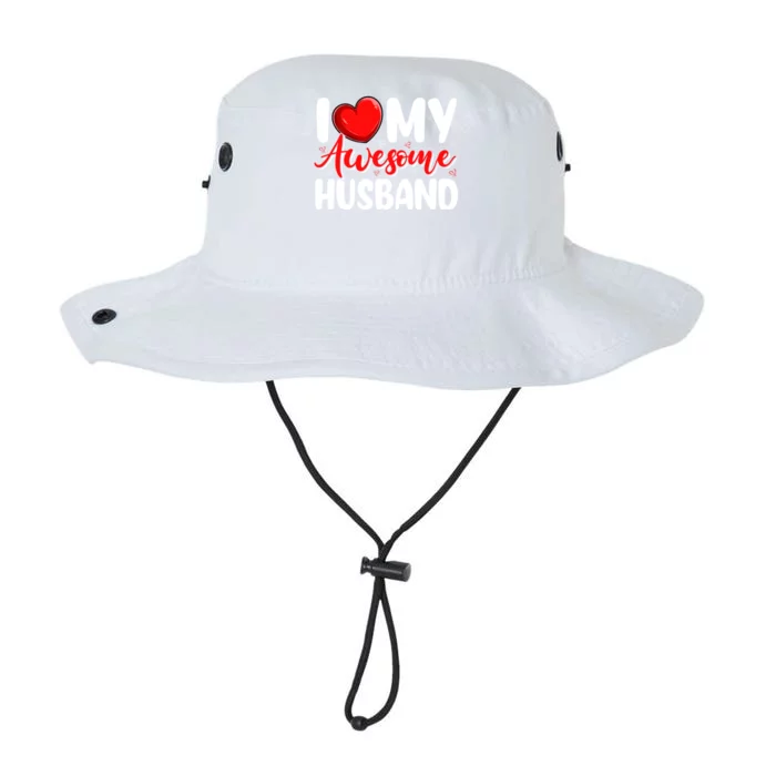 I Love My Awesome Husband Funny Valentines Day Couple Gift Legacy Cool Fit Booney Bucket Hat