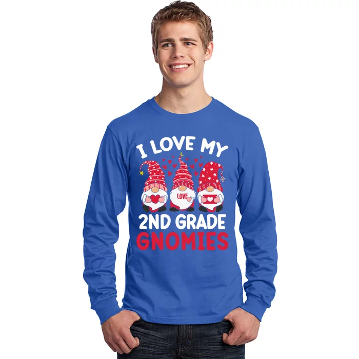 I Love My 2nd Grade Gnomies Valentines Day Teacher Gnome Gift Long Sleeve Shirt