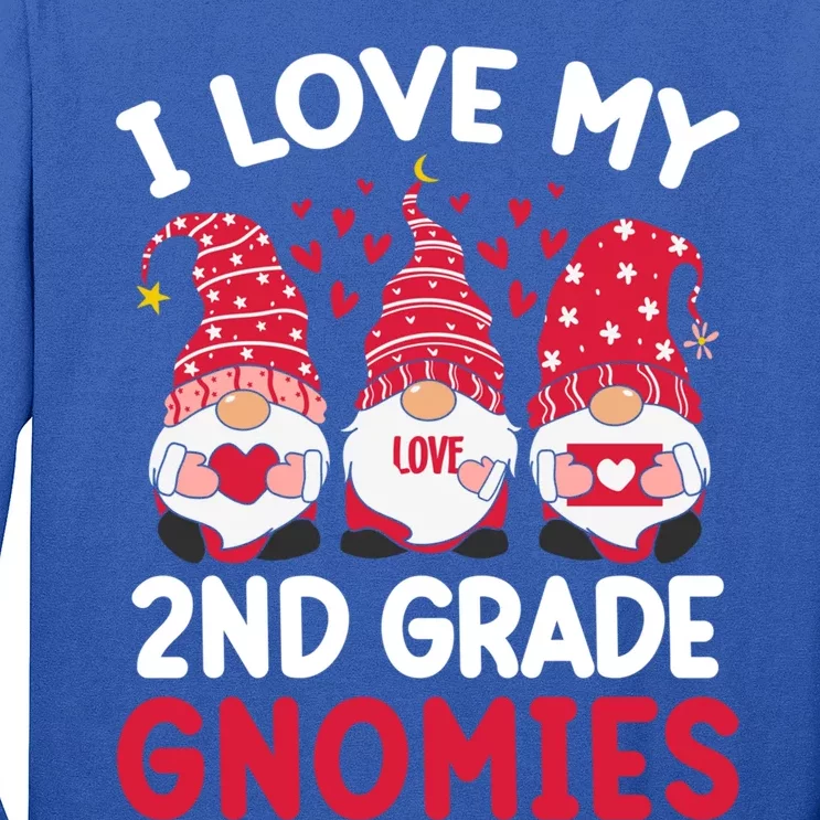 I Love My 2nd Grade Gnomies Valentines Day Teacher Gnome Gift Long Sleeve Shirt