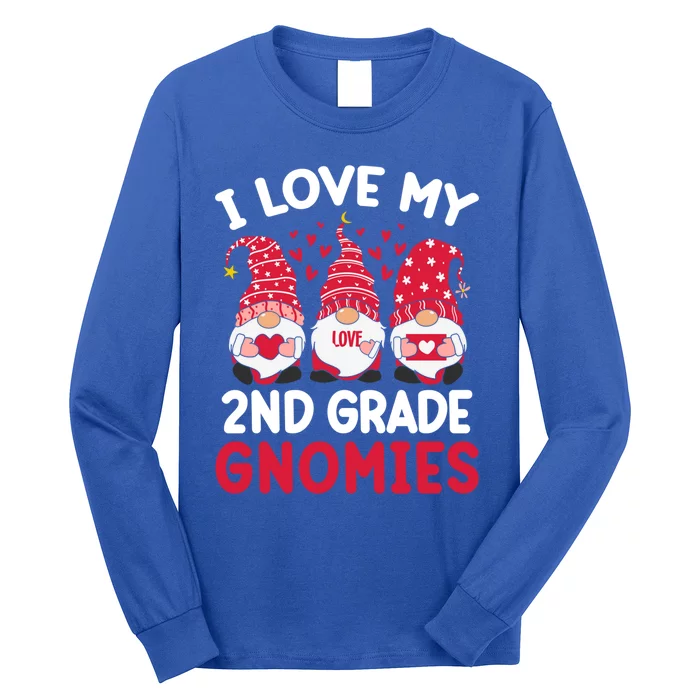 I Love My 2nd Grade Gnomies Valentines Day Teacher Gnome Gift Long Sleeve Shirt