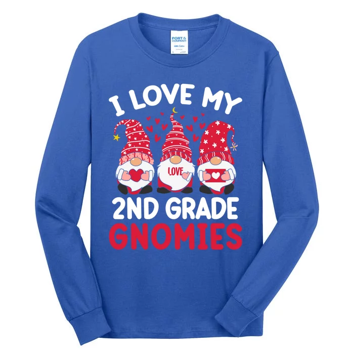 I Love My 2nd Grade Gnomies Valentines Day Teacher Gnome Gift Tall Long Sleeve T-Shirt