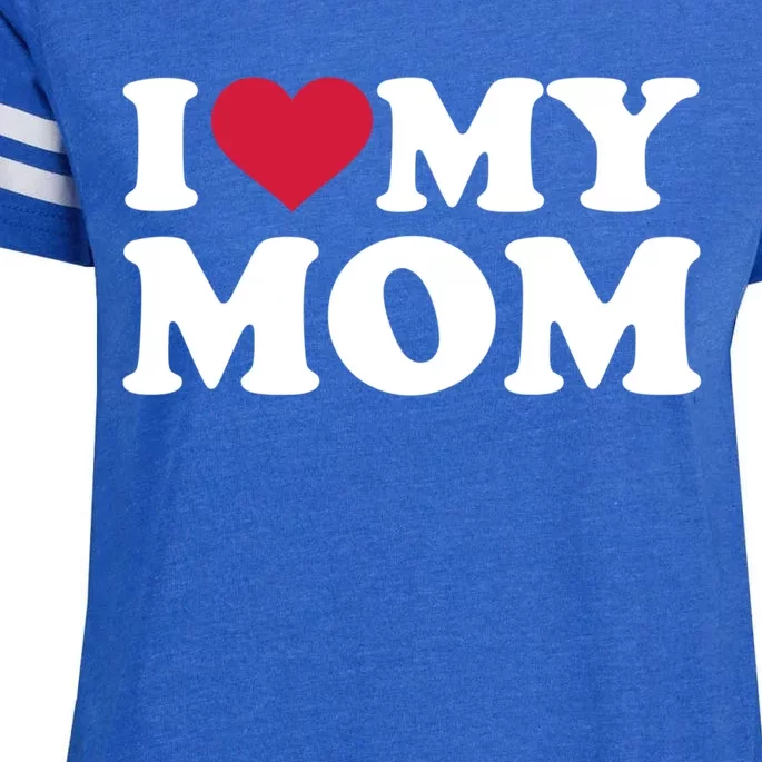 I Love My Mom Gift Enza Ladies Jersey Football T-Shirt