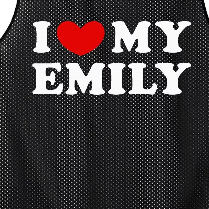 I Love My Emily Mesh Reversible Basketball Jersey Tank