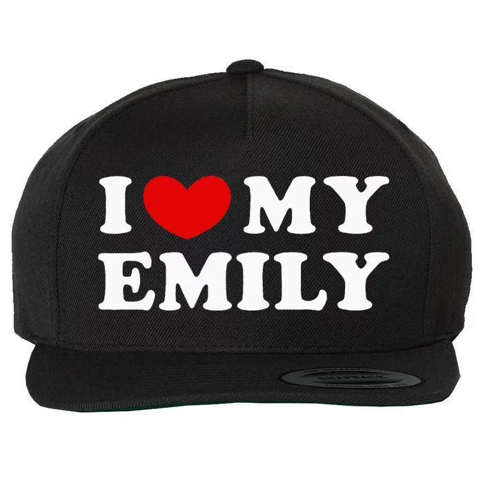 I Love My Emily Wool Snapback Cap