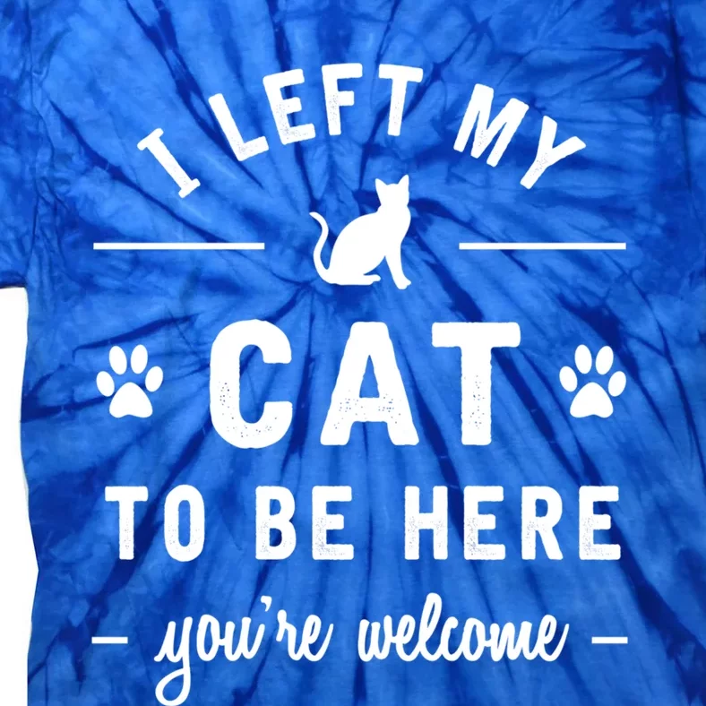 I Left My Cat To Be Here Funny Cat Lover Cat Mom Gift Tie-Dye T-Shirt