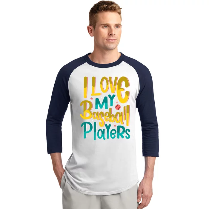 I Love My Baseball Players Gift For Baseball Fan Baseball Sleeve Shirt