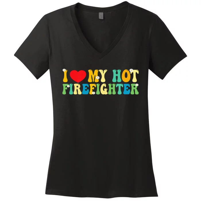 I Love My Boyfriend I Love My Hot Boyfriend So Stay Away Women's V-Neck T-Shirt