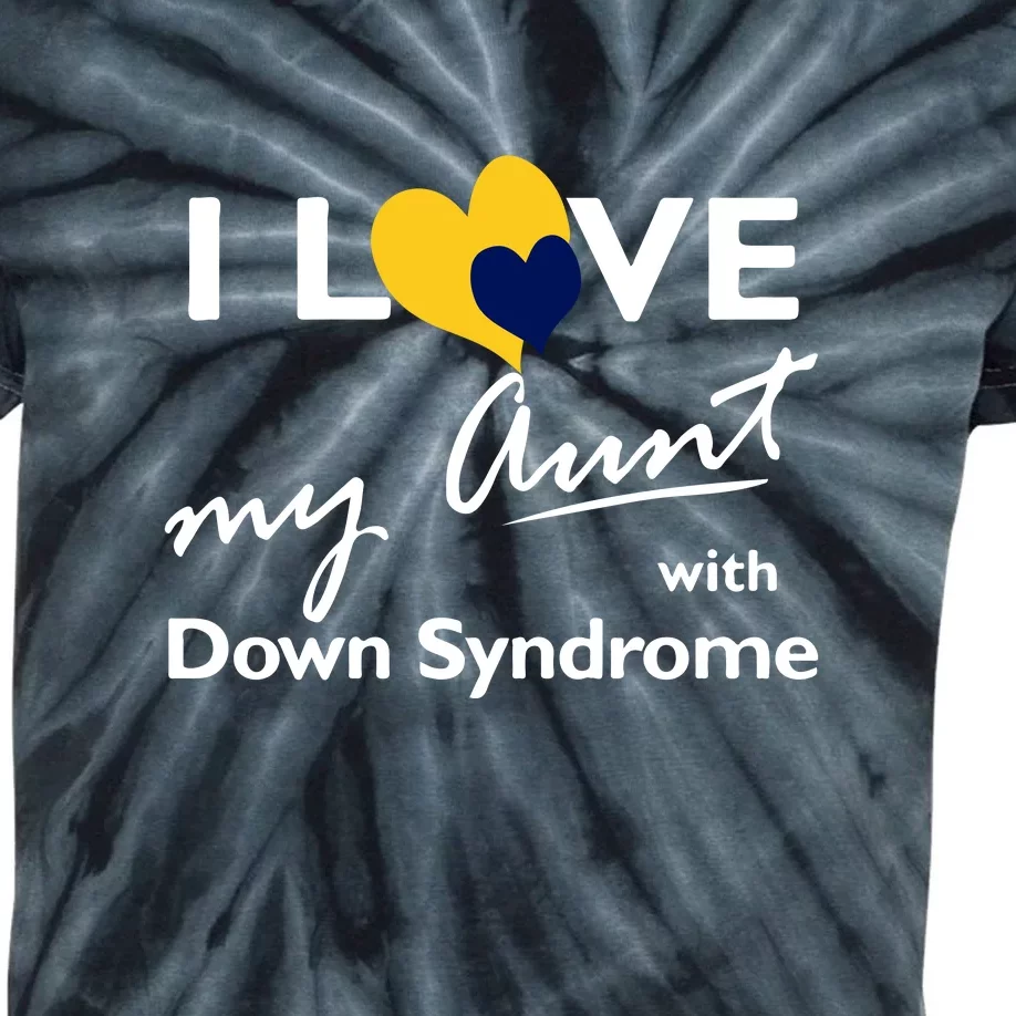 I Love My Aunt With Down Syndrome Gift Family Matching Kids Tie-Dye T-Shirt