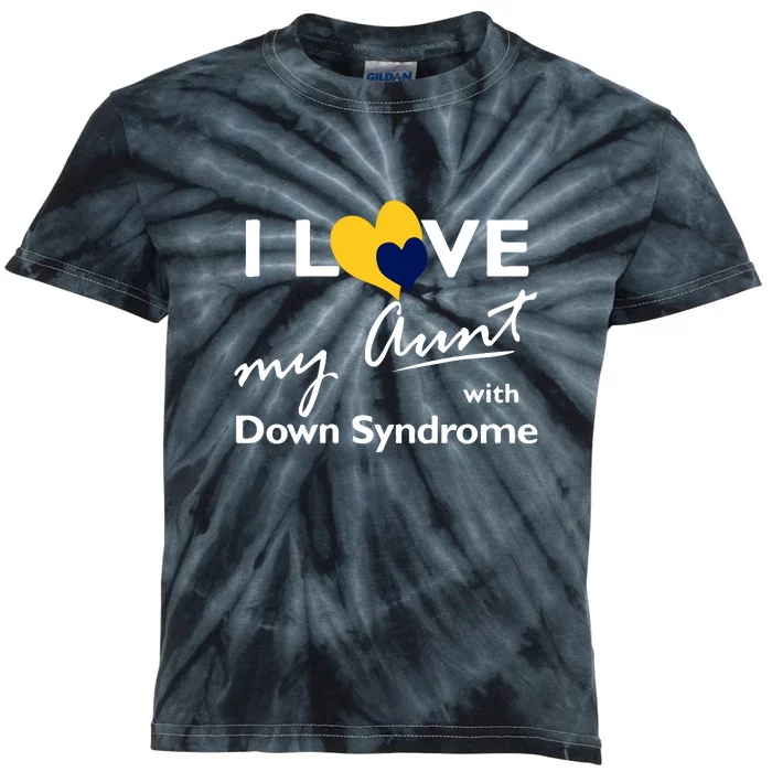 I Love My Aunt With Down Syndrome Gift Family Matching Kids Tie-Dye T-Shirt