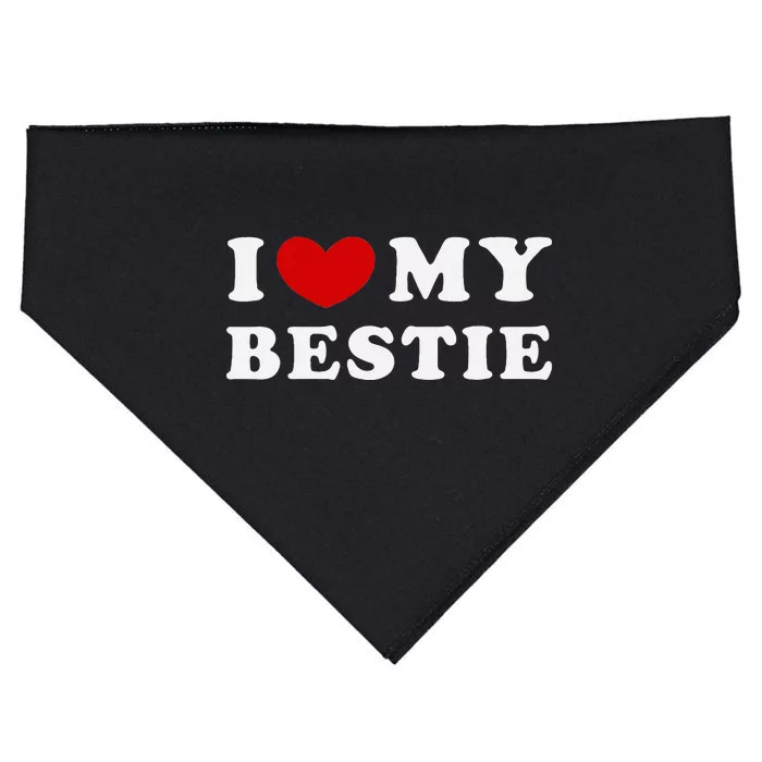 I Love My Bestie I Heart My Bestie USA-Made Doggie Bandana