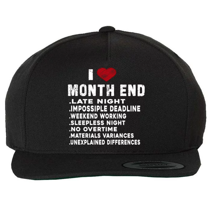 I Love Month End Funny Accountants Quotes Birthday Funny Gift Wool Snapback Cap