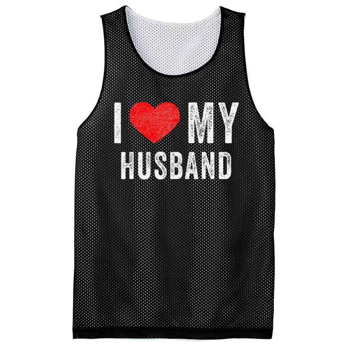 I Love My Husband Couples Matching Happy Valentine Day Mesh Reversible Basketball Jersey Tank