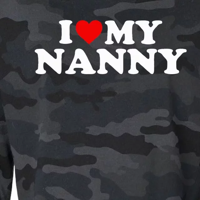 I Love My Nanny Red Heart Cropped Pullover Crew