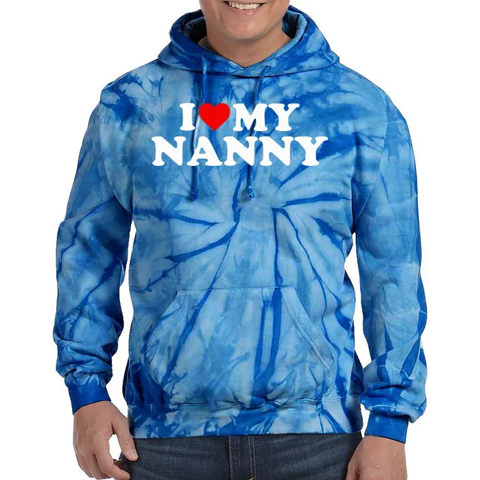 I Love My Nanny Red Heart Tie Dye Hoodie