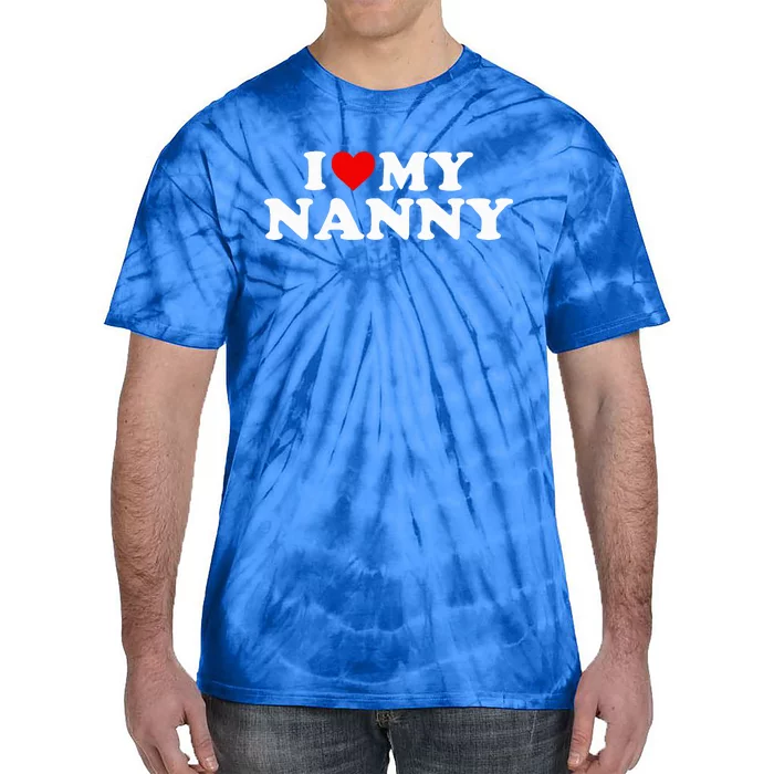 I Love My Nanny Red Heart Tie-Dye T-Shirt