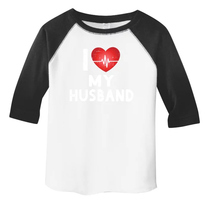 I Love My Husband Heartbeat Matching Family Valentine's Day Great Gift Toddler Fine Jersey T-Shirt