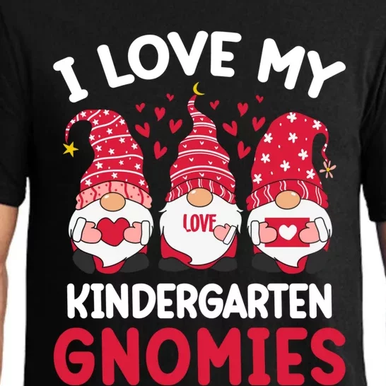 I Love My Kindergarten Gnomies Valentines Day Teacher Gnome Cool Gift Pajama Set