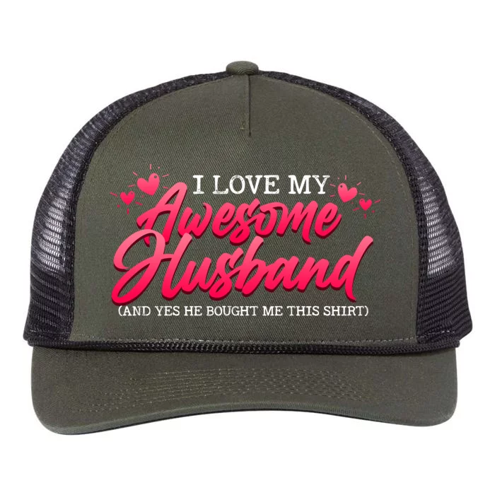 I Love My Awesome Husband Valentine's Day Gift Retro Rope Trucker Hat Cap