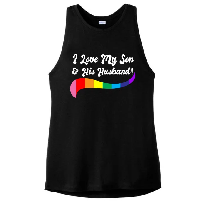 I Love My Son And His Husband! Proud Parents Lgbtq Rights Cute Gift Ladies Tri-Blend Wicking Tank