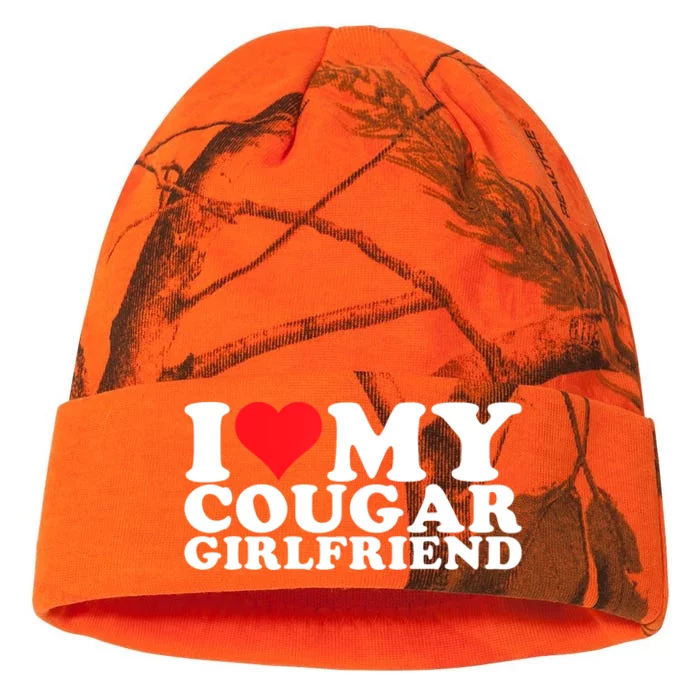 I Love My Cougar Girlfriend I Heart My Cougar Girlfriend GF Kati - 12in Camo Beanie