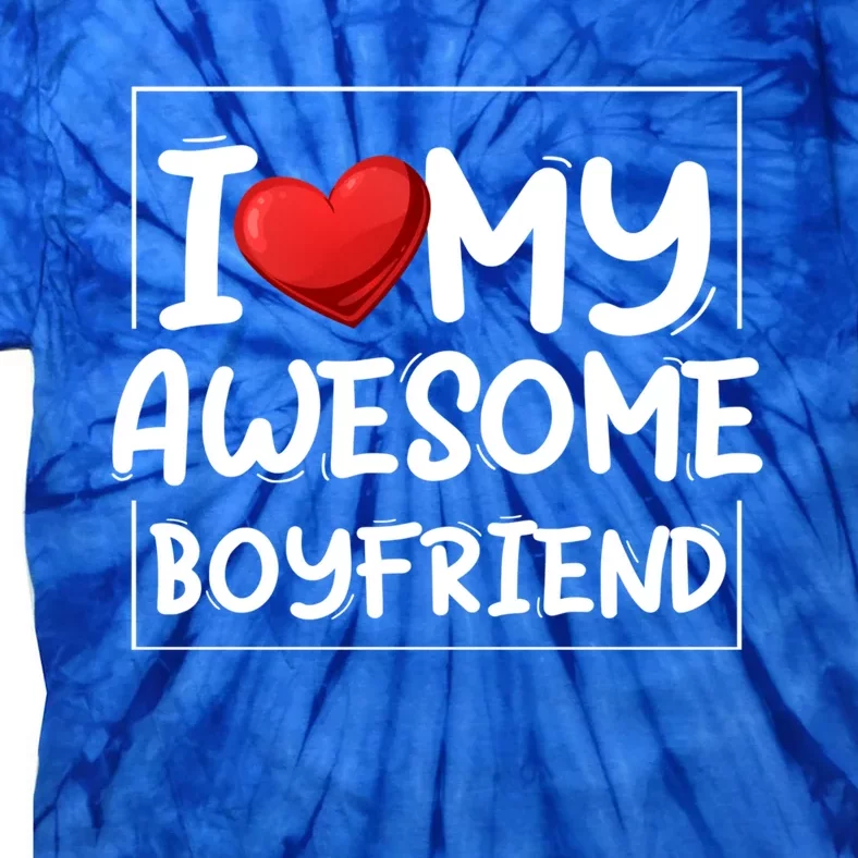 I Love My Awesome Friend Valentines Day Matching Couple Gift Tie-Dye T-Shirt