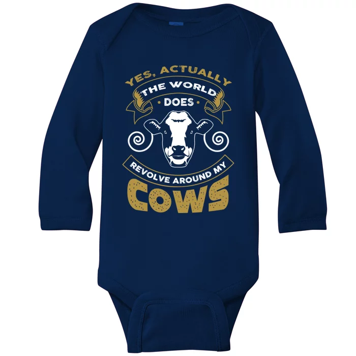 I Love My Cows Gift Funny Cows Gift Baby Long Sleeve Bodysuit