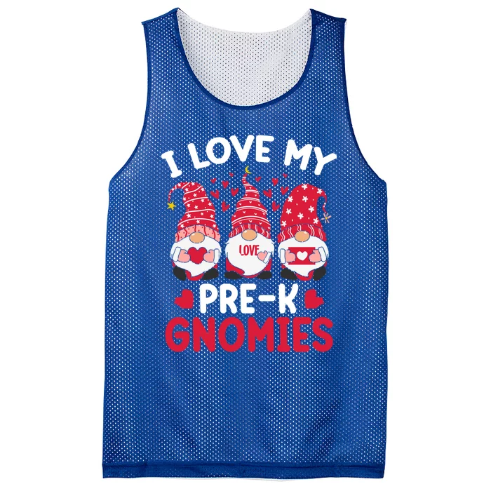 I Love My Prek Gnomies Valentines Day Teacher Gnome Cute Gift Mesh Reversible Basketball Jersey Tank