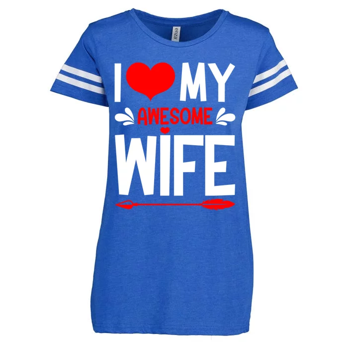 I Love My Awesome Funny Husband Funny Valentines Day Couple Gift Enza Ladies Jersey Football T-Shirt