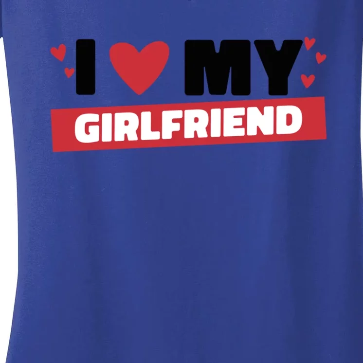 I Love My Friend Gift Funny Design Gift Women's V-Neck T-Shirt