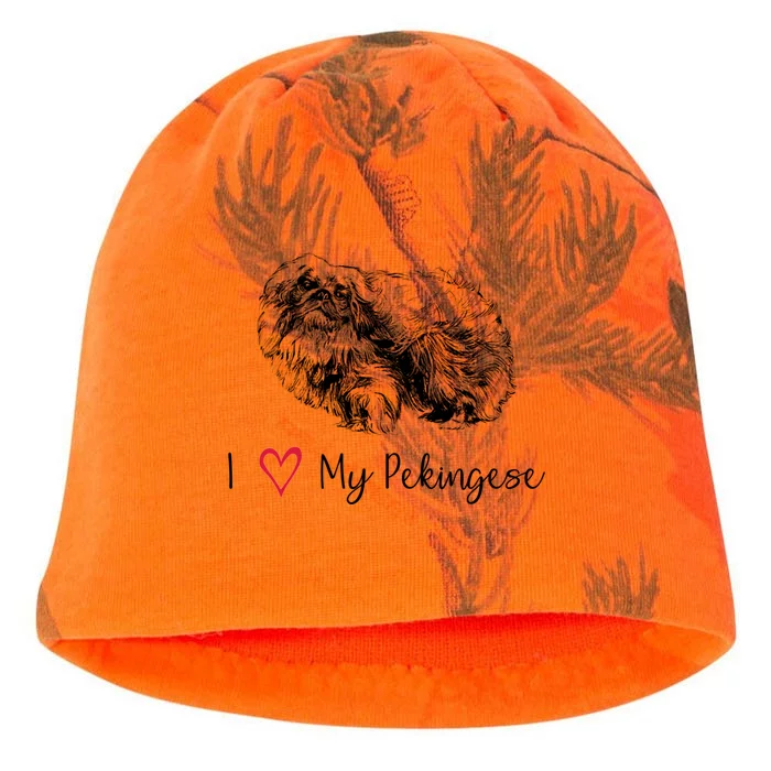 I Love My Pekingese Gift For Pekingese Mama Gift Kati - Camo Knit Beanie