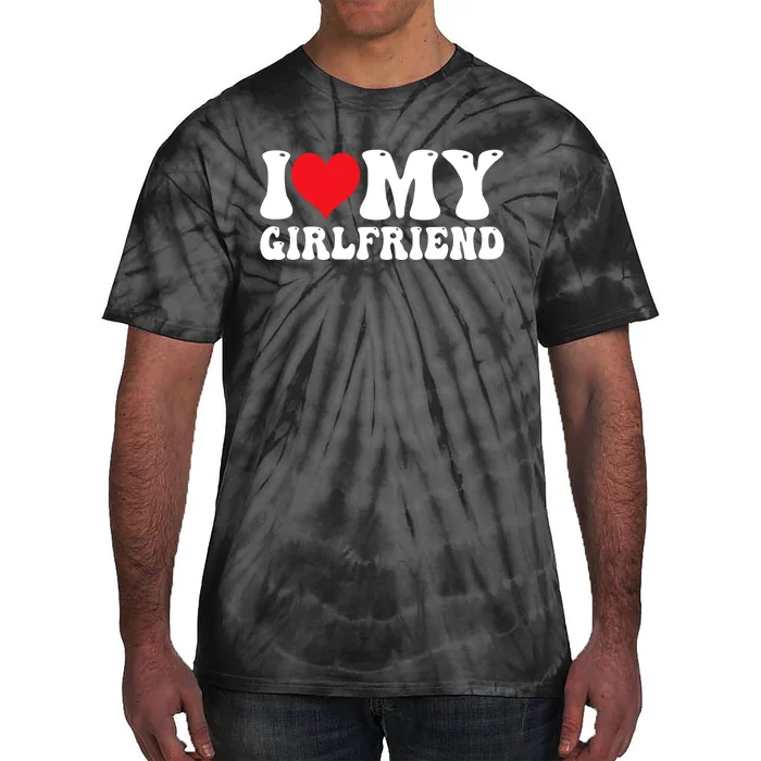 I Love My Girlfriend Heart Boyfriend Couples Tie-Dye T-Shirt