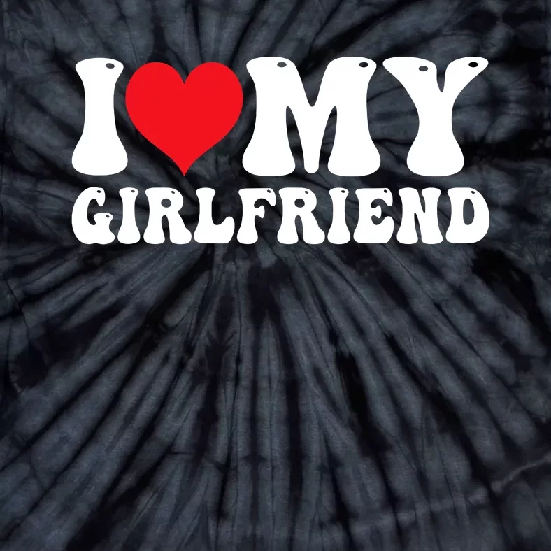 I Love My Girlfriend Heart Boyfriend Couples Tie-Dye T-Shirt