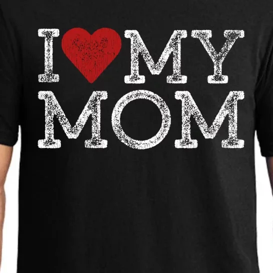 I Love My Mom Mothers Day I Heart My Mom Funny Gift Pajama Set