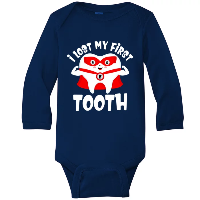 I Lost My First Tooth Dentist Teeth Grand Meaningful Gift Baby Long Sleeve Bodysuit