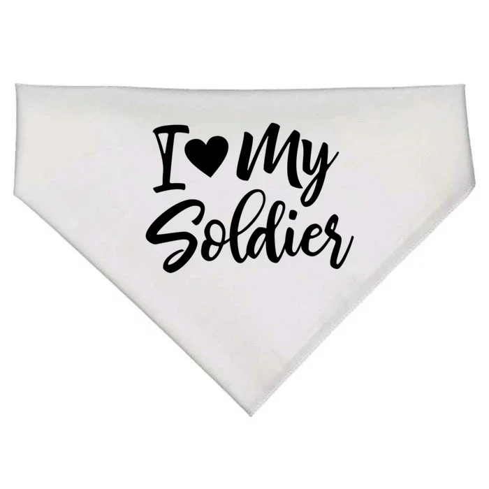 I Love My Soldier Military Deployt Cool Gift Meaningful Gift USA-Made Doggie Bandana