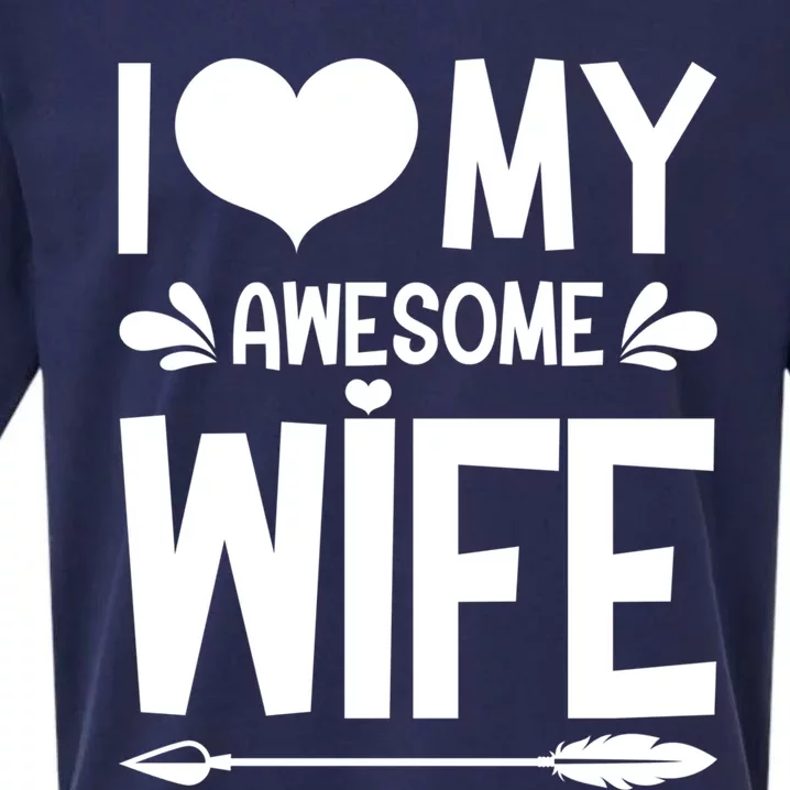 I Love My Awesome Funny Husband Funny Valentines Day Couple Meaningful Gift Sueded Cloud Jersey T-Shirt