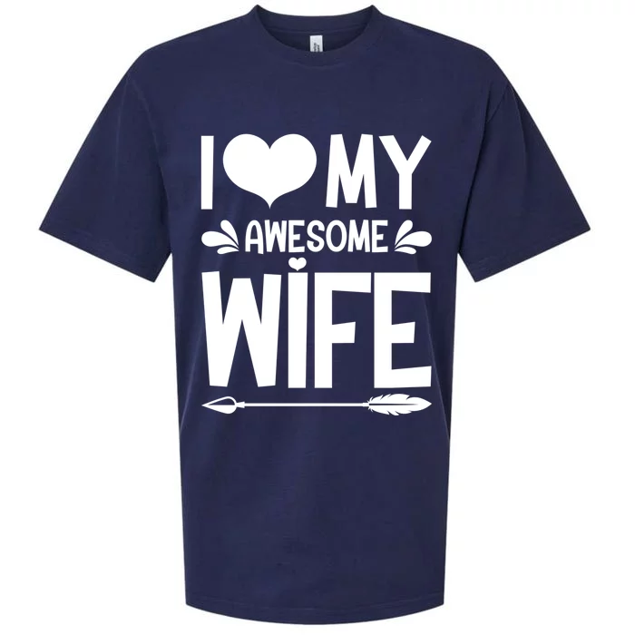 I Love My Awesome Funny Husband Funny Valentines Day Couple Meaningful Gift Sueded Cloud Jersey T-Shirt