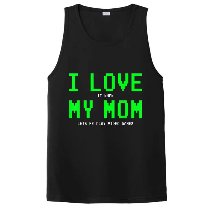 I Love My Mom Shirt Gamer Gifts For N Boys Video Games Performance Tank