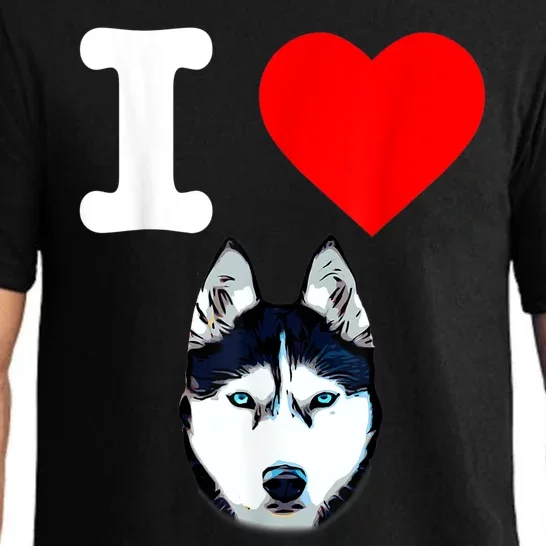 I Love My Siberian Husky Dog Mom Puppy Family Dog Dad Gift Pajama Set