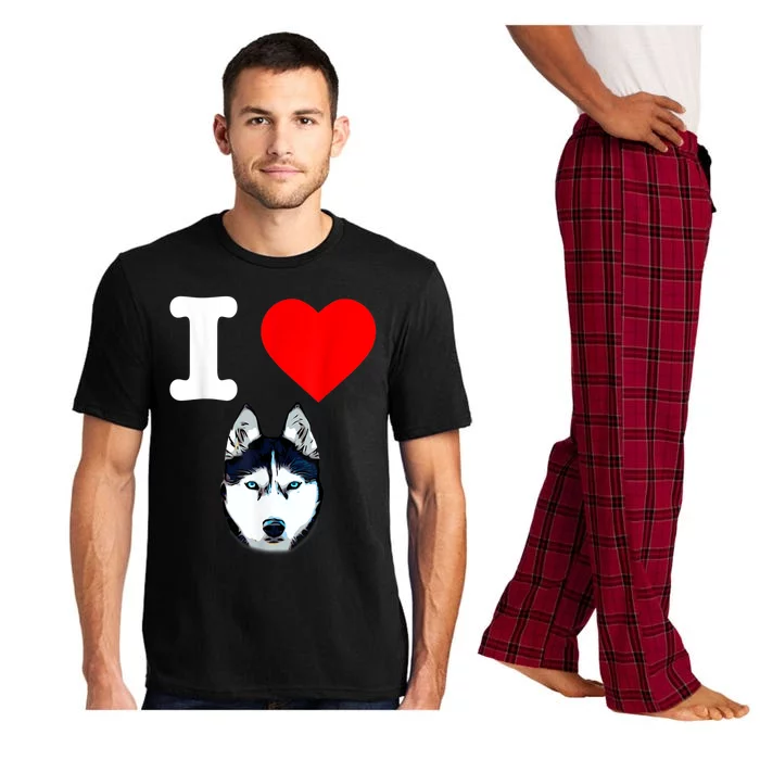 I Love My Siberian Husky Dog Mom Puppy Family Dog Dad Gift Pajama Set