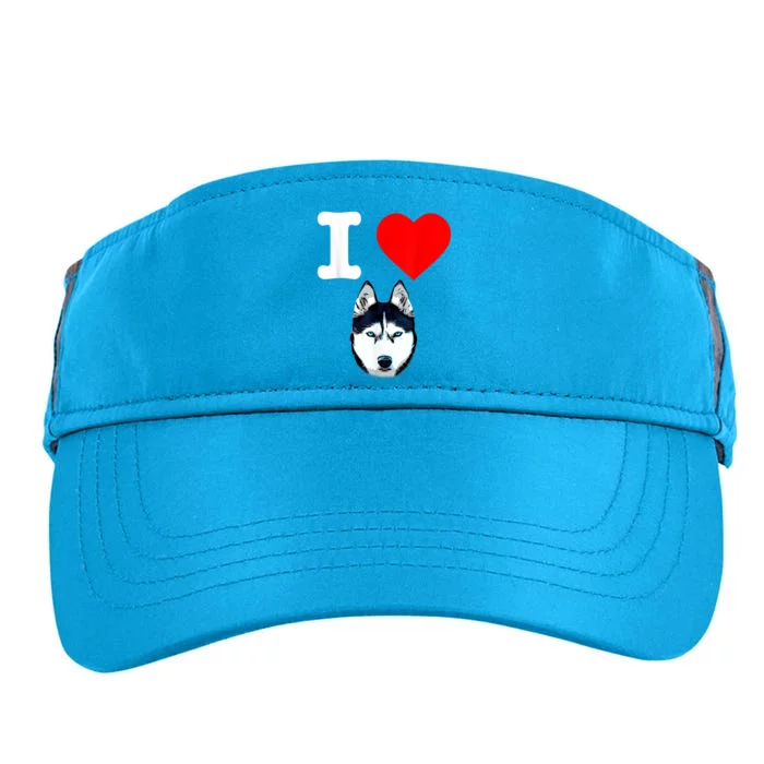 I Love My Siberian Husky Dog Mom Puppy Family Dog Dad Gift Adult Drive Performance Visor