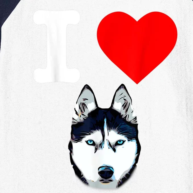 I Love My Siberian Husky Dog Mom Puppy Family Dog Dad Gift Baseball Sleeve Shirt