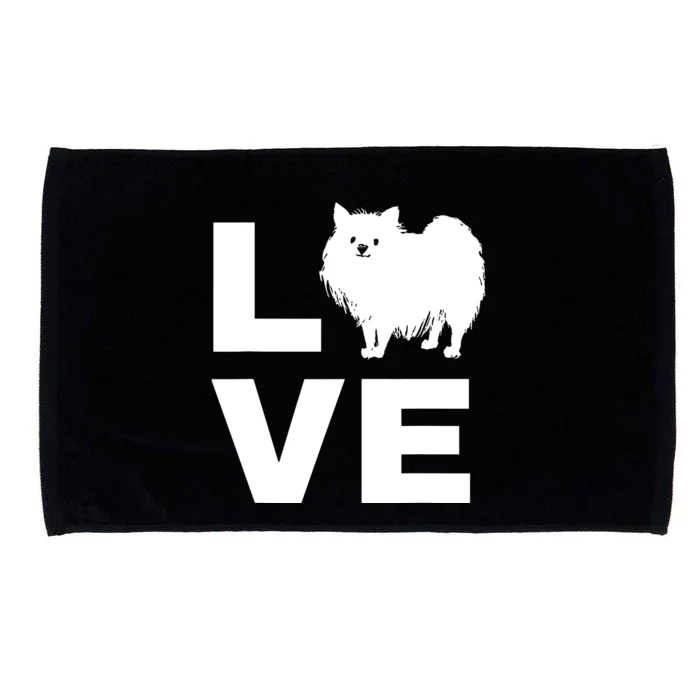 I Love My Pomeranian Dog Puppy Pet Lover Gift Microfiber Hand Towel